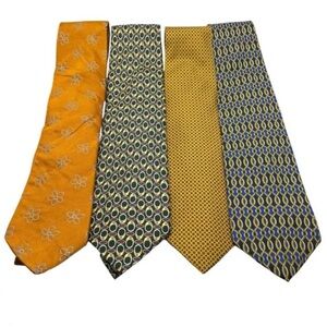 Lot Of 4 Ties Ralph Lauren Polo Ted Baker Bert Pulitzer Angelo Stanganini